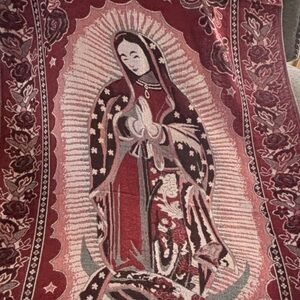 Virgin Mary rebozo bundle 3 pcs red, green , gold